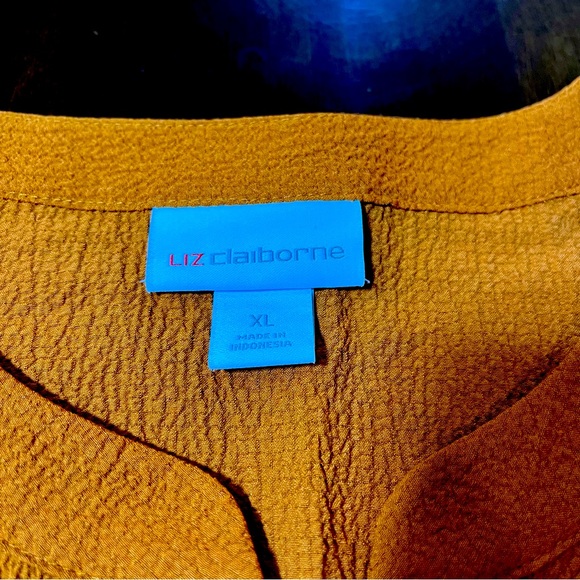 NWT Liz Claiborne Button Down Dress Blouse; Sz XL - Picture 2 of 6